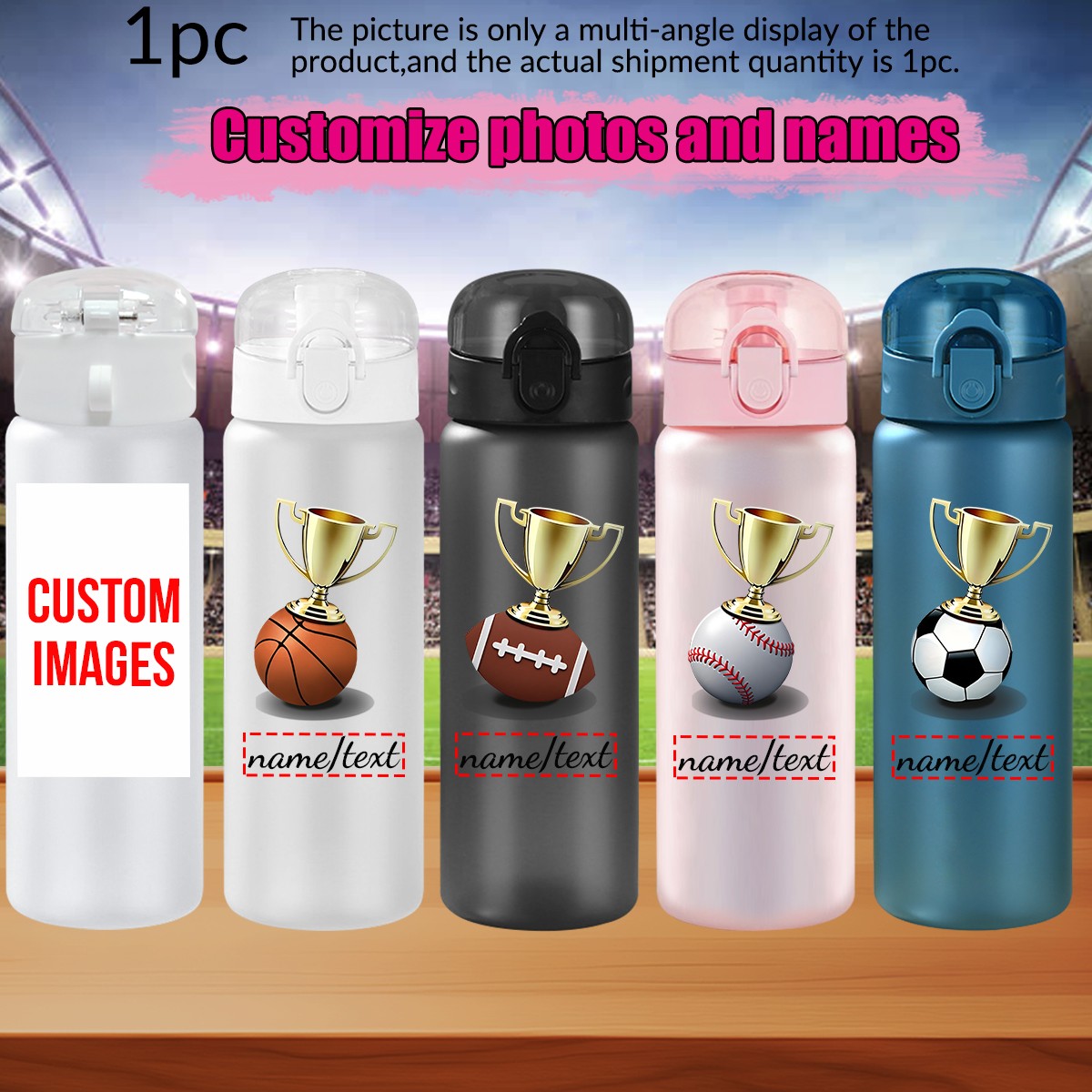 Outdoor Sport Name - Borraccia Sportiva Personalizzata con Foto e