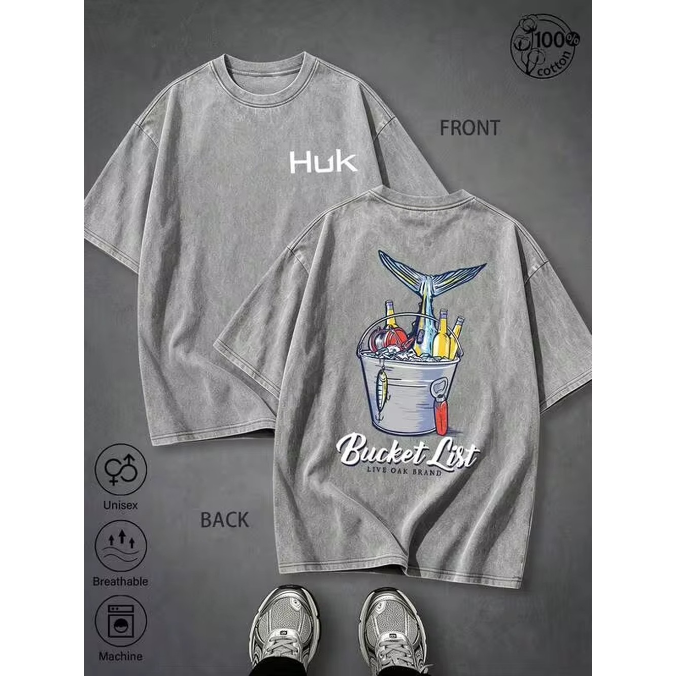 Outdoor Sports List - T-shirt stampata American Outdoor Style Bucket