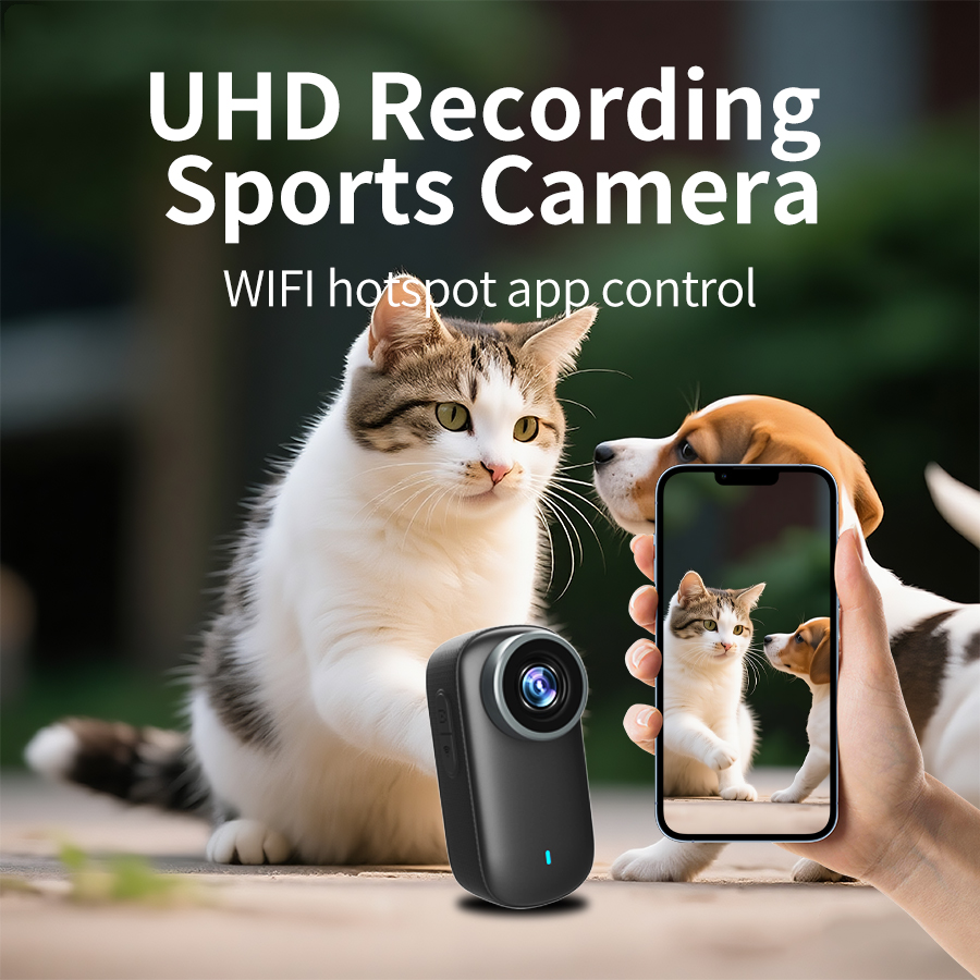 Indoor Sport And Outdoor Sports - Videocamera d'azione 4K per animali domestici,